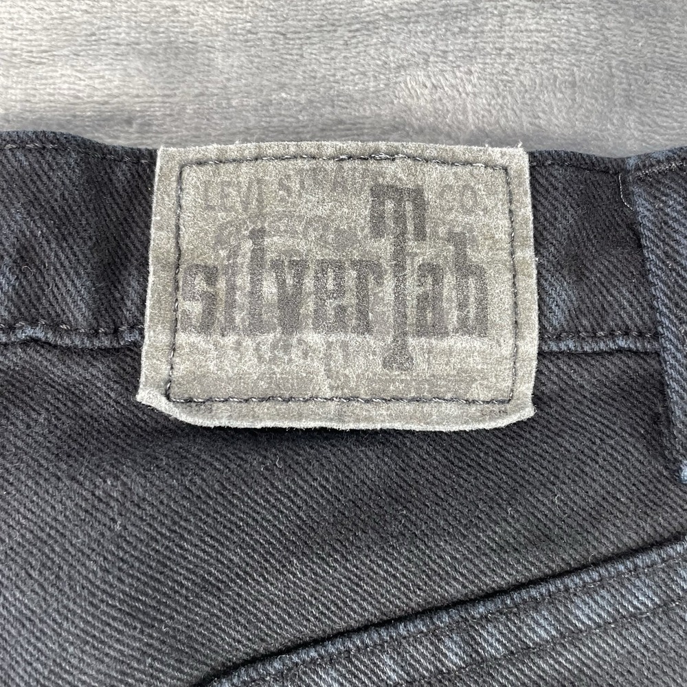 Vintage 90s Men 30x34 Fits 30x29 Levi's Silvertab Loose Fit Jeans Black Made USA - Picture 6 of 13